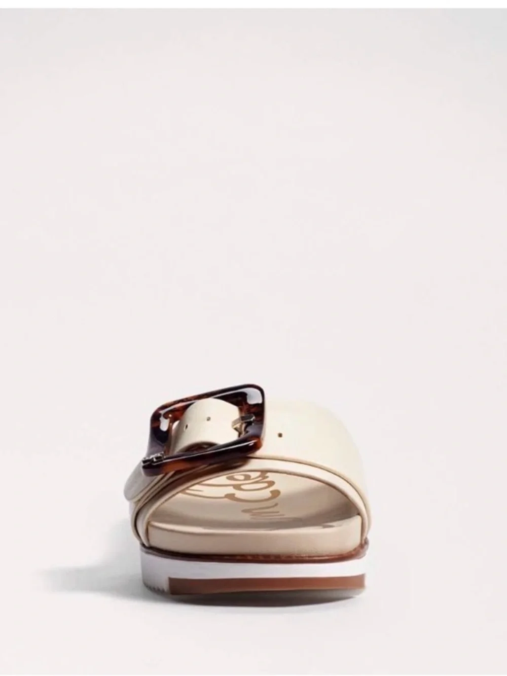 SAM EDELMAN ARIANE PLATFORM SANDAL IVORY TORTOISE ONE STRAP SLIDE SZ 8